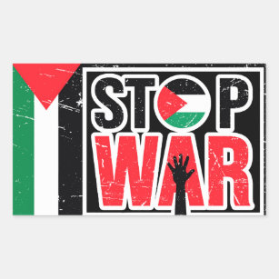 Krieg beenden - Das Leben der Palästinenser ist fr Rechteckiger Aufkleber