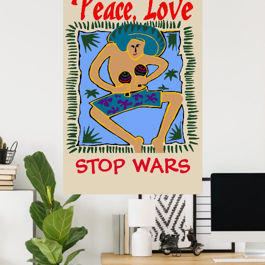 Krieg beenden, Liebe Frieden, Rasta Man Poster (Heimbüro)