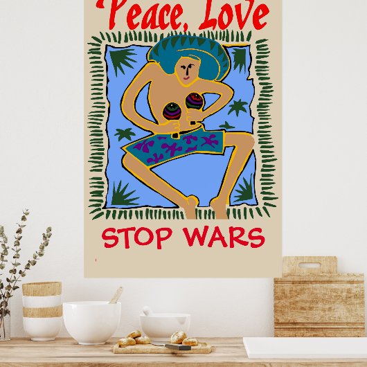 Krieg beenden, Liebe Frieden, Rasta Man Poster (Küche)
