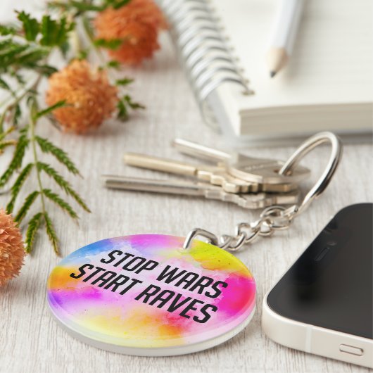 Krieg beenden Rave starten Schlüsselanhänger (Vorderseite rechts)