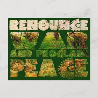 Krieg beenden und Frieden verkünden Postkarte