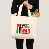 Krieg beenden - Wichtiges palästinensisches Leben Jumbo Stoffbeutel (Vorderseite (Produkt))