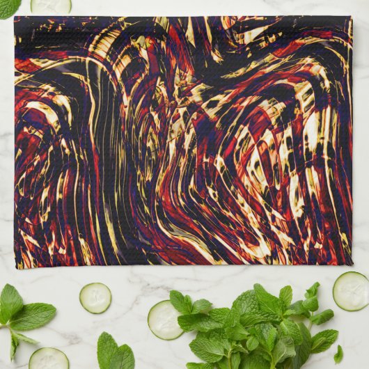 Krieg der goldenen Bänder gegen Rot, in dunklem Fo Geschirrtuch (Gefaltet)