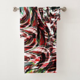 Krieg der grünlichen Zyanenstreifen gegen Rot Badhandtuch Set