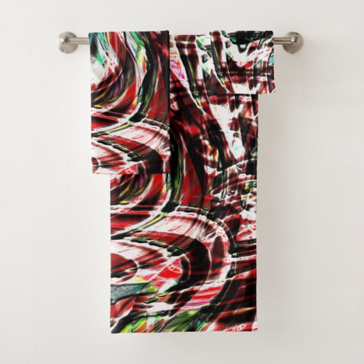 Krieg der grünlichen Zyanenstreifen gegen Rot Badhandtuch Set (Insitu)