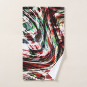 Krieg der grünlichen Zyanenstreifen gegen Rot Badhandtuch Set (Handtuch)