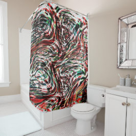 Krieg der grünlichen Zyanenstreifen gegen Rot Duschvorhang