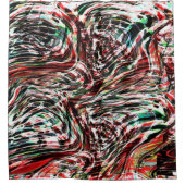 Krieg der grünlichen Zyanenstreifen gegen Rot Duschvorhang (Vorderseite)