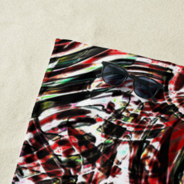 Krieg der grünlichen Zyanenstreifen gegen Rot Strandtuch