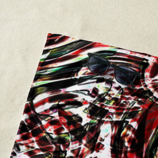 Krieg der grünlichen Zyanenstreifen gegen Rot Strandtuch (Beispiel)