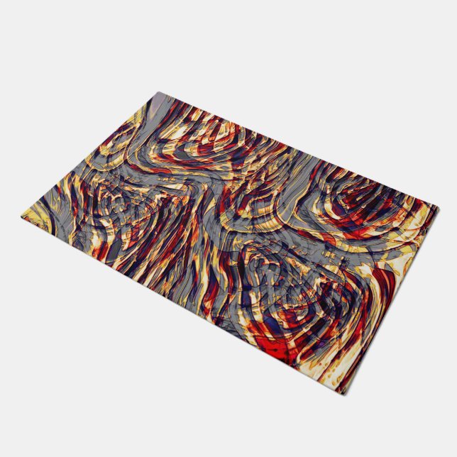 Krieg der Orangenbänder gegen Rot, über Graufonds Fußmatte (Schrägansicht)