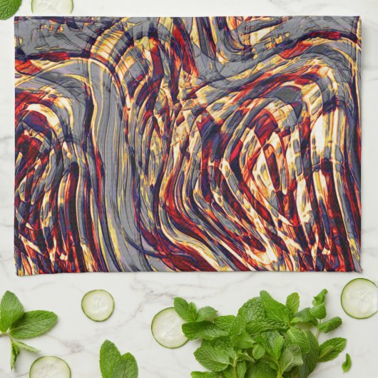 Krieg der Orangenbänder gegen Rot, über Graufonds Geschirrtuch (Gefaltet)