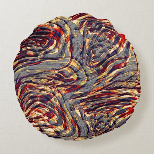 Krieg der Orangenbänder gegen Rot, über Graufonds Rundes Kissen (Rückseite)