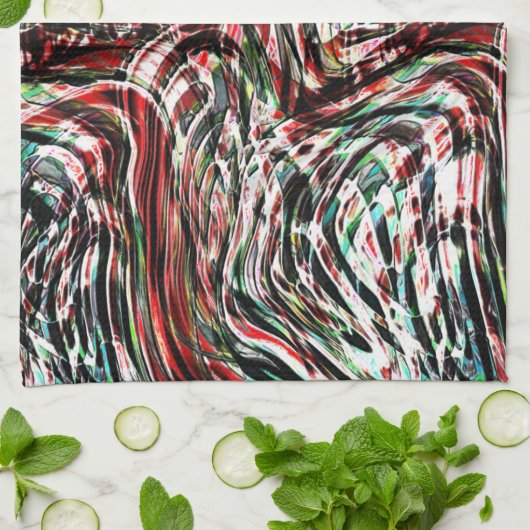 Krieg der roten Bänder gegen Cyan Geschirrtuch (Gefaltet)