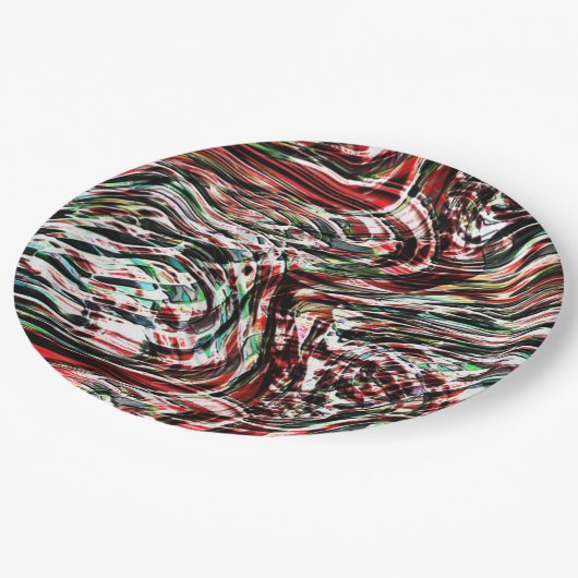 Krieg der roten Bänder gegen Cyan Pappteller (Schrägansicht)