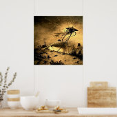 Krieg der Welt - G Wells-Science Fiction Poster (Küche)