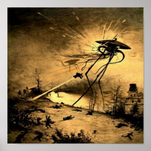 Krieg der Welten H G Wells Science-Fiction Poster
