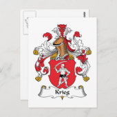 Krieg Familienwappen Postkarte (Vorne/Hinten)