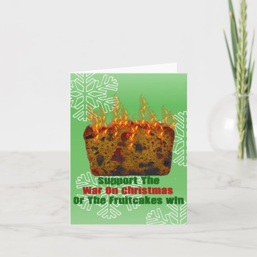 Krieg gegen Obst und Gemüse Feiertagskarte (Vorderseite)