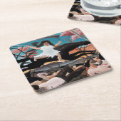 Krieg, Henri Rousseau, 1894 Rechteckiger Pappuntersetzer (angewinkelt)