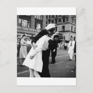 Krieg im Times Square auf Wiedersehen küssen Postkarte