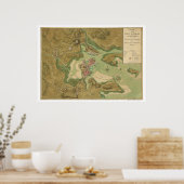 Krieg in Boston - Karte - 1776 Poster (Küche)