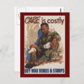 Krieg ist der kostspielige Zweite Weltkrieg Postkarte (Vorne/Hinten)