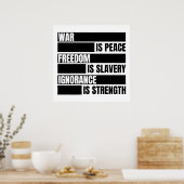 Krieg ist Frieden Freiheit ist Sklaverei Poster (Küche)