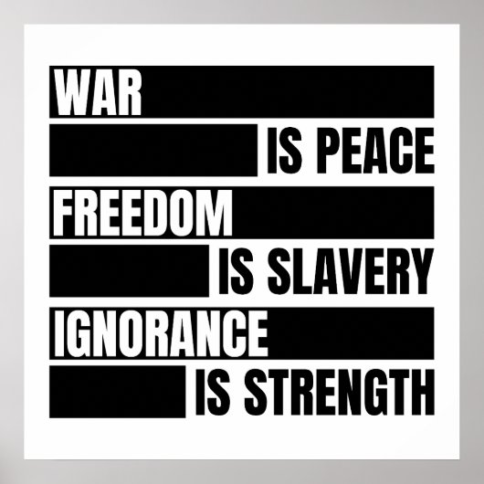 Krieg ist Frieden Freiheit ist Sklaverei Poster (Vorne)