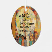 Krieg ist für Kinder nicht gesund Ornament Aus Metall (Vorderseite links)