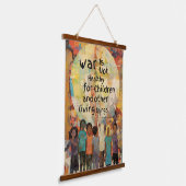 Krieg ist für Kinder nicht gesund Wandteppich Mit Holzrahmen (Gewinkelt)