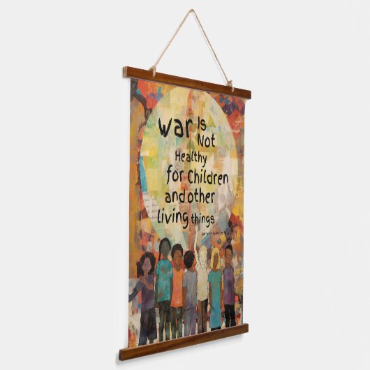 Krieg ist für Kinder nicht gesund Wandteppich Mit Holzrahmen (Gewinkelt)