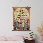 Krieg ist für Kinder nicht gesund Wandteppich Mit Holzrahmen (Schlafzimmer)