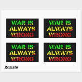 Krieg ist immer falsch Rasta Rechteckiger Aufkleber (Blatt)