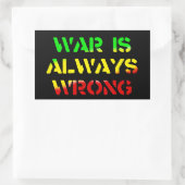 Krieg ist immer falsch Rasta Rechteckiger Aufkleber (Tasche)