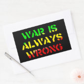 Krieg ist immer falsch Rasta Rechteckiger Aufkleber (Umschlag)