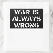 Krieg ist immer falsch rechteckiger aufkleber (Tasche)