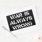 Krieg ist immer falsch rechteckiger aufkleber (Umschlag)
