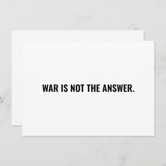 Krieg ist keine Antwort auf die weiße schwarze Min (Vorne/Hinten)