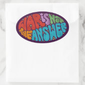 Krieg ist nicht die Antwort Ovaler Aufkleber (Tasche)