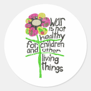 Krieg ist nicht gesund 1967 runder aufkleber