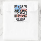 Krieg ist vorbei! quadratischer aufkleber (Tasche)