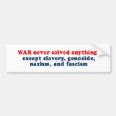 Krieg löste nie alles autoaufkleber (Vorne)