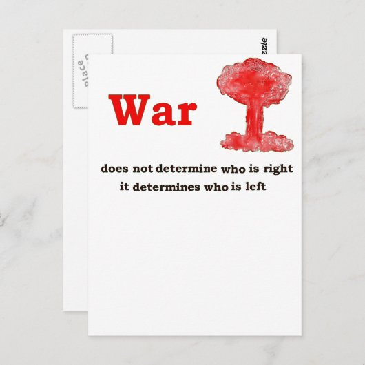 Krieg Postkarte (Vorne/Hinten)