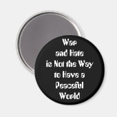 Krieg und Hass gegen Frieden Magnet (Vorderseite/Rückseite)