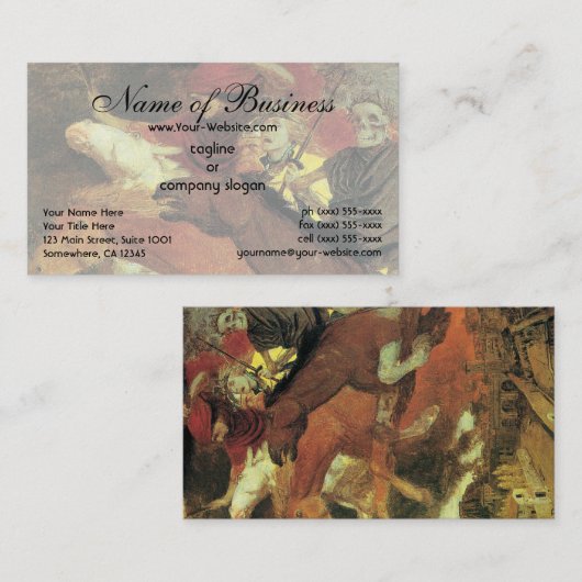 Krieg von Arnold Bocklin Visitenkarte (Vorne/Hinten)