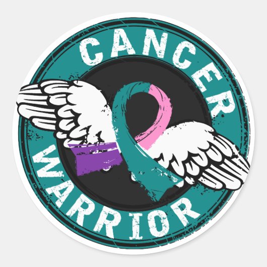 Krieger 14C Schilddrüsenkrebs Runder Aufkleber (Vorderseite)