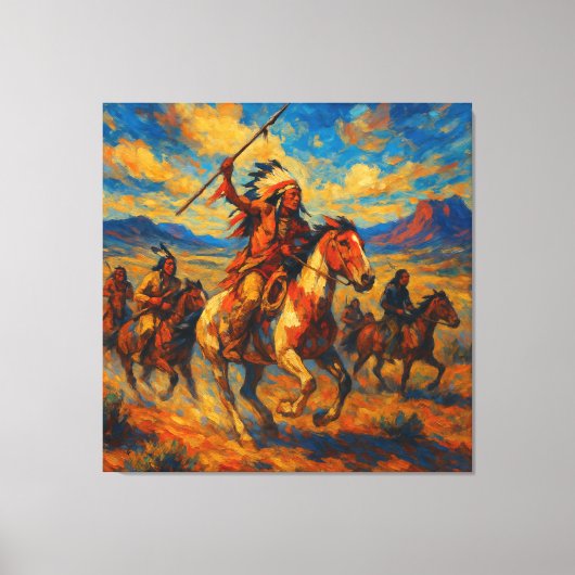 Krieger auf der Jagd Leinwanddruck (Vorderseite)