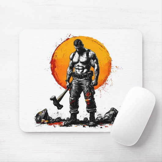 Krieger Barbar mittelalterliche Fantasie Hummer Mo Mousepad (Mit Mouse)