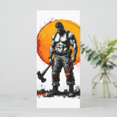 Krieger Barbar mittelalterliche Fantasie hummerFla Menükarte (Stehend Vorderseite)